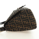 FENDI Zucca Canvas Mamma Baguette Shoulder Bag Black Brown Auth 182589V-3