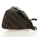 FENDI Zucca Canvas Mamma Baguette Shoulder Bag Black Brown Auth 182589V-4