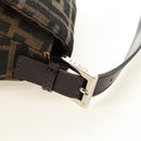 FENDI Zucca Canvas Mamma Baguette Shoulder Bag Black Brown Auth 182589V-8
