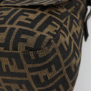 FENDI Zucca Canvas Mamma Baguette Schoudertas Zwart Bruin Auth 182590M-10