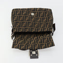 FENDI Zucca Canvas Mamma Baguette Schoudertas Zwart Bruin Auth 182590M-16
