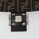 FENDI Zucca Canvas Mamma Baguette Schoudertas Zwart Bruin Auth 182590M-17