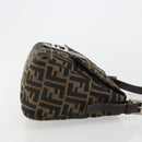 FENDI Zucca Canvas Mamma Baguette Schoudertas Zwart Bruin Auth 182590M-4