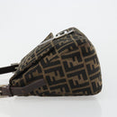 FENDI Zucca Canvas Mamma Baguette Schoudertas Zwart Bruin Auth 182590M-5