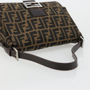 FENDI Zucca Canvas Mamma Baguette Schoudertas Zwart Bruin Auth 182590M-7