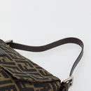 FENDI Zucca Canvas Mamma Baguette Schoudertas Zwart Bruin Auth 182590M-8