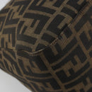 FENDI Zucca Canvas Mamma Baguette Shoulder Bag Black Brown Auth 182591A-11