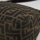 FENDI Zucca Canvas Mamma Baguette Shoulder Bag Black Brown Auth 182591A-12