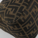 FENDI Zucca Canvas Mamma Baguette Shoulder Bag Black Brown Auth 182591A-13
