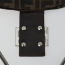 FENDI Zucca Canvas Mamma Baguette Shoulder Bag Black Brown Auth 182591A-16
