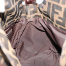 FENDI Zucca Canvas Mamma Baguette Shoulder Bag Black Brown Auth 182591A-19