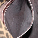 FENDI Zucca Canvas Mamma Baguette Shoulder Bag Black Brown Auth 182591A-22