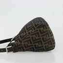 FENDI Zucca Canvas Mamma Baguette Shoulder Bag Black Brown Auth 182591A-5