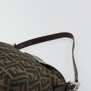 FENDI Zucca Canvas Mamma Baguette Shoulder Bag Black Brown Auth 182591A-8