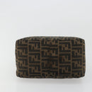 FENDI Zucca Canvas Mamma Baguette Shoulder Bag Black Brown Auth 182591A-9