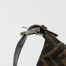 FENDI Zucca Canvas Mamma Baguette Schoudertas Zwart Bruin Auth 182592M-14