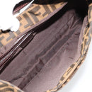 FENDI Zucca Canvas Mamma Baguette Schoudertas Zwart Bruin Auth 182592M-18