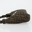 FENDI Zucca Canvas Mamma Baguette Schoudertas Zwart Bruin Auth 182592M-5