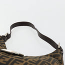 FENDI Zucca Canvas Mamma Baguette Schoudertas Zwart Bruin Auth 182592M-8