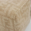 FENDI Zucca Canvas Mamma Baguette Hand Bag Wool Beige Silver Auth 182593V-15