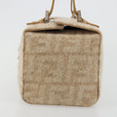 FENDI Zucca Canvas Mamma Baguette Hand Bag Wool Beige Silver Auth 182593V-3