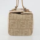FENDI Zucca Canvas Mamma Baguette Hand Bag Wool Beige Silver Auth 182593V-5