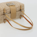FENDI Zucca Canvas Mamma Baguette Hand Bag Wool Beige Silver Auth 182593V-8