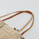 FENDI Zucca Canvas Mamma Baguette Hand Bag Wool Beige Silver Auth 182593V-14