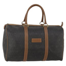Christian Dior Honeycomb Canvas Boston Bag PVC Black Gold Auth 182601-1