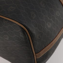 Christian Dior Honeycomb Canvas Boston Bag PVC Black Gold Auth 182601-11