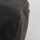 Christian Dior Honeycomb Canvas Boston Bag PVC Black Gold Auth 182601-12