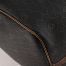 Christian Dior Honeycomb Canvas Boston Bag PVC Black Gold Auth 182601-13
