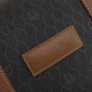 Christian Dior Honeycomb Canvas Boston Bag PVC Black Gold Auth 182601-14