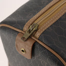Christian Dior Honeycomb Canvas Boston Bag PVC Black Gold Auth 182601-15