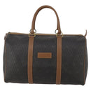 Christian Dior Honeycomb Canvas Boston Bag PVC Black Gold Auth 182601-2