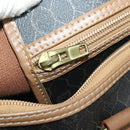 Christian Dior Honeycomb Canvas Boston Bag PVC Black Gold Auth 182601-20