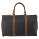 Christian Dior Honeycomb Canvas Boston Bag PVC Black Gold Auth 182601-3