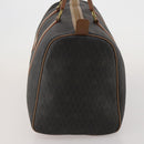 Christian Dior Honeycomb Canvas Boston Bag PVC Black Gold Auth 182601-4