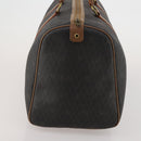 Christian Dior Honeycomb Canvas Boston Bag PVC Black Gold Auth 182601-5