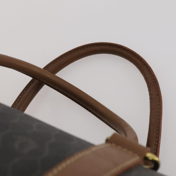Christian Dior Honeycomb Canvas Boston Bag PVC Black Gold Auth 182601