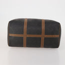 Christian Dior Honeycomb Canvas Boston Bag PVC Black Gold Auth 182601-9
