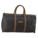 Christian Dior Honeycomb Canvas Boston Bag PVC Black Gold Auth 182602-1