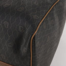 Christian Dior Honeycomb Canvas Boston Bag PVC Black Gold Auth 182602-9
