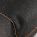 Christian Dior Honeycomb Canvas Boston Bag PVC Black Gold Auth 182602-14