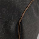 Christian Dior Honeycomb Canvas Boston Bag PVC Black Gold Auth 182602-15