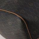 Christian Dior Honeycomb Canvas Boston Bag PVC Black Gold Auth 182602-16