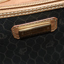 Christian Dior Honeycomb Canvas Boston Bag PVC Black Gold Auth 182602-11