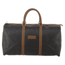 Christian Dior Honeycomb Canvas Boston Bag PVC Black Gold Auth 182602-13