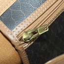 Christian Dior Honeycomb Canvas Boston Bag PVC Black Gold Auth 182602-20
