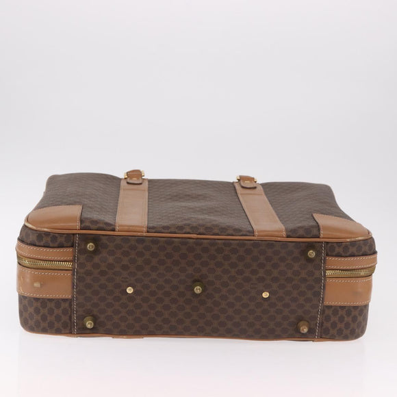 CELINE Attache Case Macadam Canvas Trunk PVC Brown Gold Auth 182603